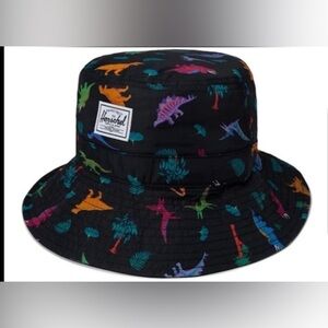 Herschel Supply and co.  Kids' Black Dino Print Bucket Hat - Multicolor new